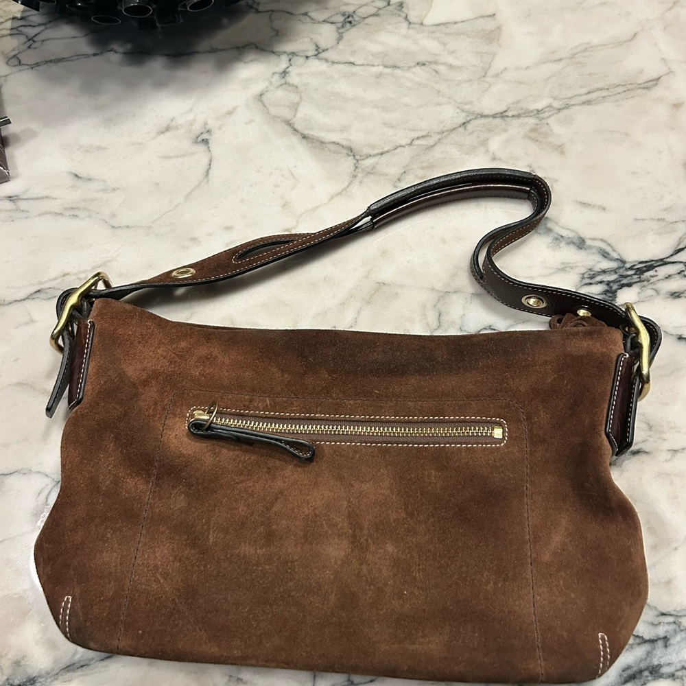 Brown Suede Shoulder Bag